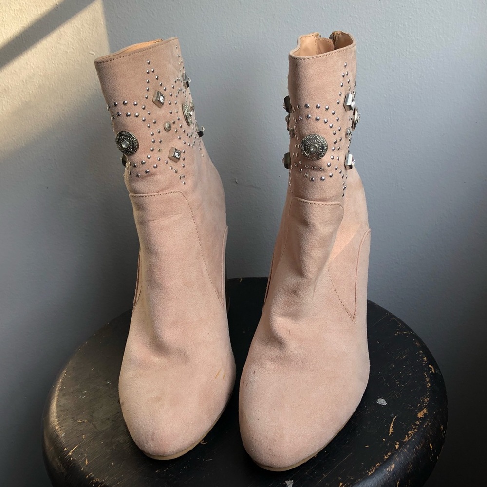 Embellished Nude Booties